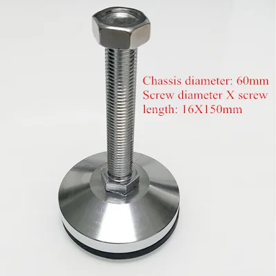 D60XM16X150mm Регулируемые площадки для ног M8/M10/M12 резьба твердый мебельный винт поддержка ног Выравнивание ног противоскользящая мебель скользкая площадка - Цвет: D60XM16X150mm