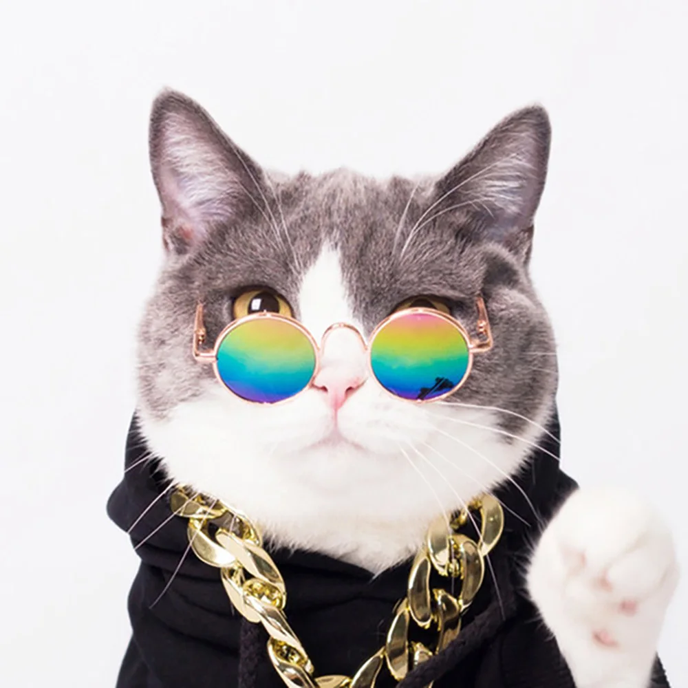 Позолоченная цепочка для кошек и собак ожерелье французского бульдога мопс