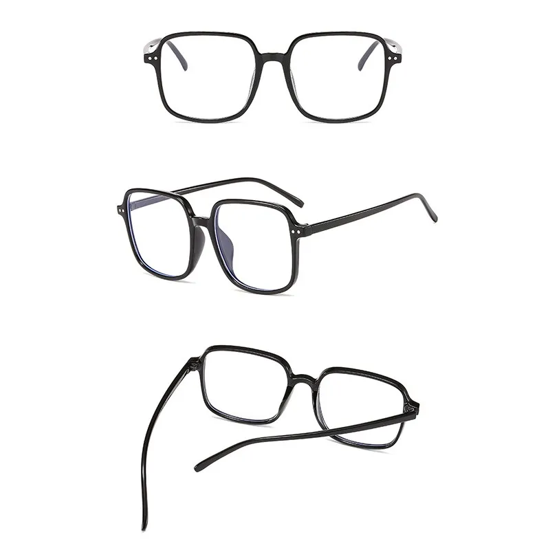 Модные женские очки, анти-синий светильник, плоские зеркальные очки, корейский стиль, квадратная оправа, очки, дикие очки