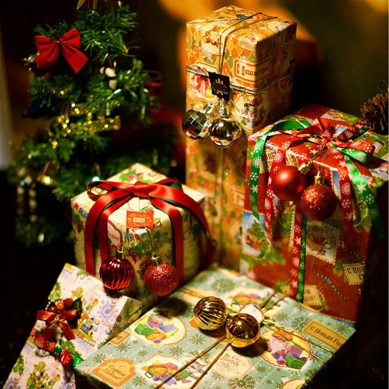 1 Piece Wrapping Paper for Christmas Gift Waterproof Decorative Wrapping Paper Laser Iris Paper Party Wedding Supplies