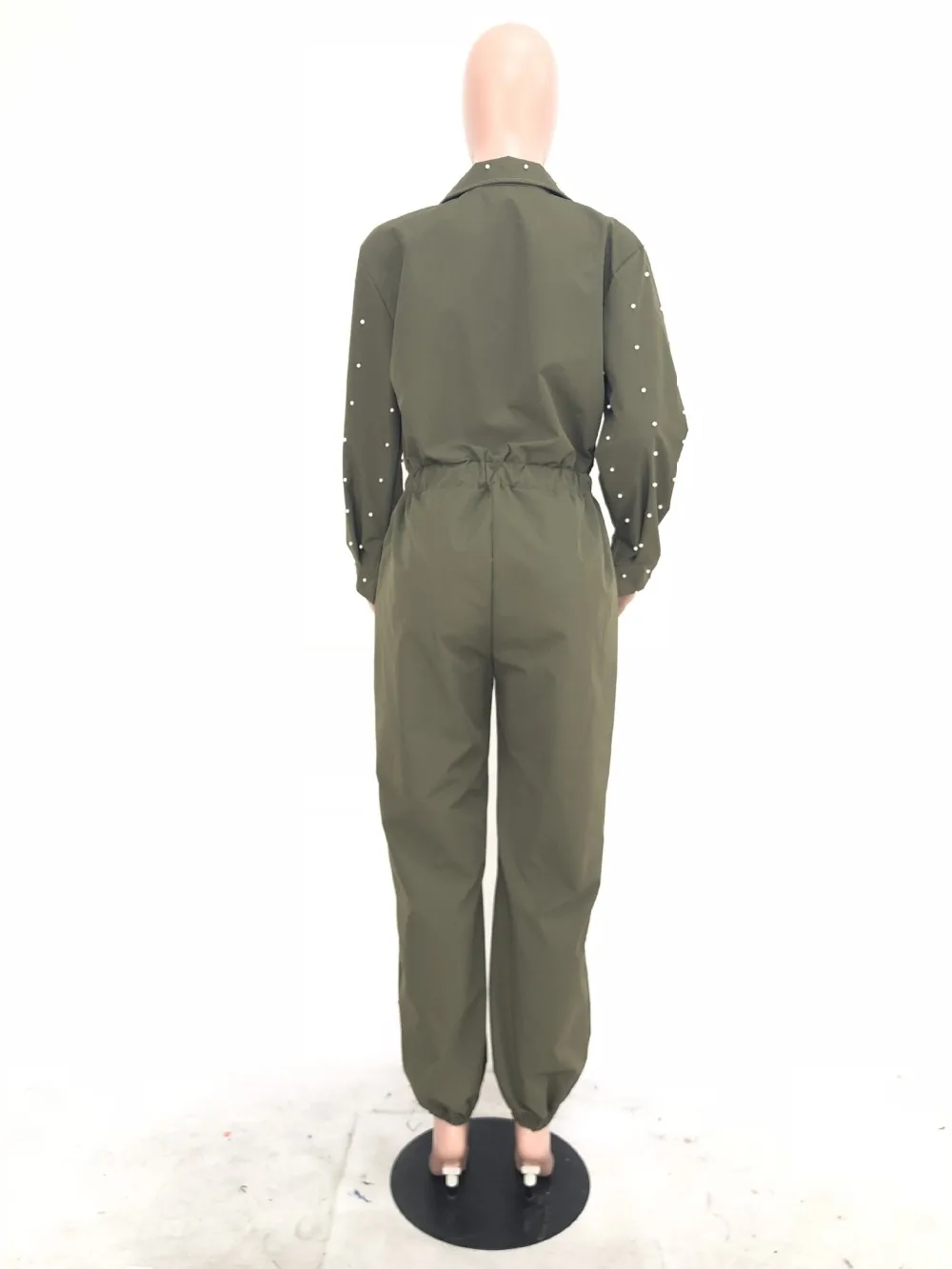 Тонкий армейский Стиль; зеленый цвет женский комбинезон карман свободный сексуальный длинный комбинезон женское боди SR6147
