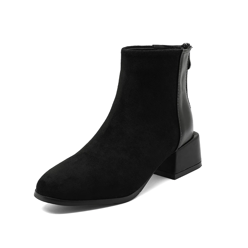 

England small boots women 2019 spring and autumn new fashion retro zipper net red boots thick with personality wild Martin boots
