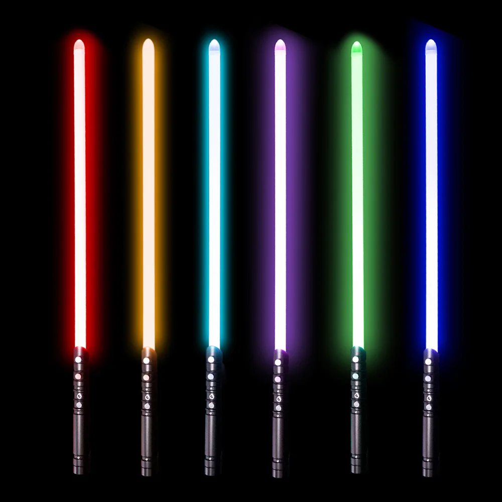 Светящиеся игрушки YDD PlUS световой меч Jedi серебристо-черная серия Skywalker световой меч 100 см металлическая ручка жесткое лезвие изменение звука FOC - Цвет: black-RGB-16 color
