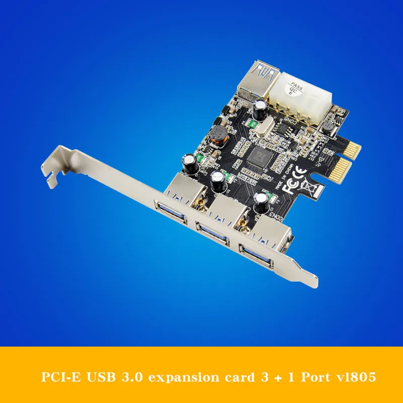 

PCI-E USB 3.0 expansion card PCIe four port ultra high speed USB 3.0 strong vl805 compatibility