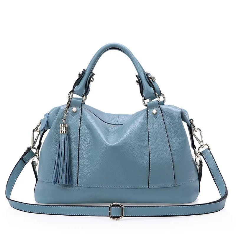 

Spring And Summer One Shoulder Layer Cowhide Leather Handbag Women Lady Handbags Inclined Shoulder Bag Handtasche Solid Hand Bag