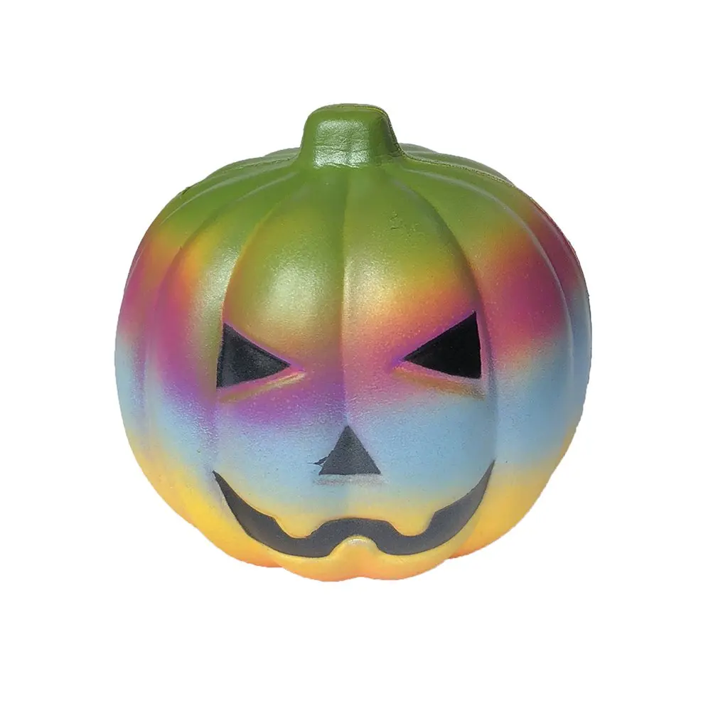 color 10cm Игрушки Squishies Радужная Тыква медленно поднимающиеся фрукты ароматизированные игрушки для снятия стресса Хэллоуин салфетки антистресс - Цвет: color 10cm