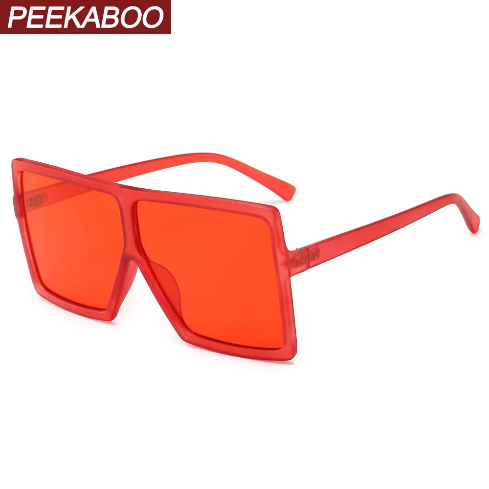 

Peekaboo mirror square sunglasses women oversized 2020 fashion eyewear female red sun glasses for men black uv400