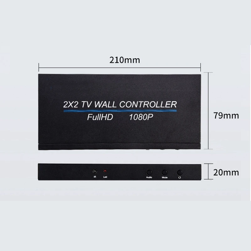 2X2 видео настенный контроллер 1 HDMI вход 4 HDMI выход 2X1/3X1/4X1/1X2/1X3/1X4 тв процессор изображения сшивание(штепсельная Вилка европейского стандарта