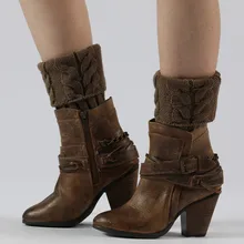 Гетры женские зимние модные теплые вязаные гетры вязаная шапка носки гетры beenwarmers vrouwen