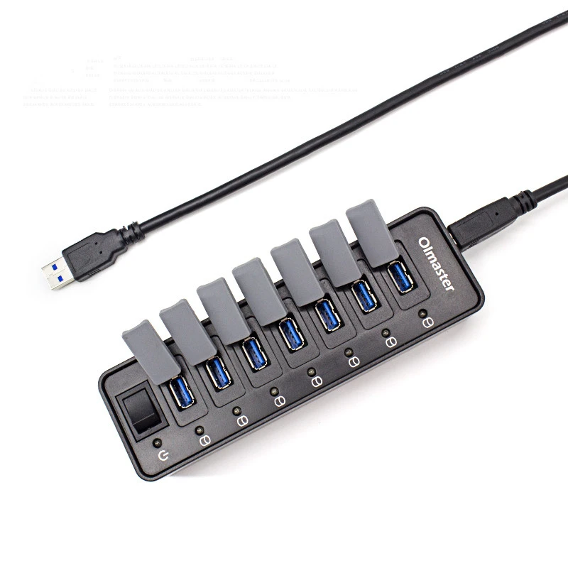 Черный Новинка,, USB3.0 7 хаб порт с зарядкой и несколькими разделители USB для ноутбуков# E - Цвет: Черный