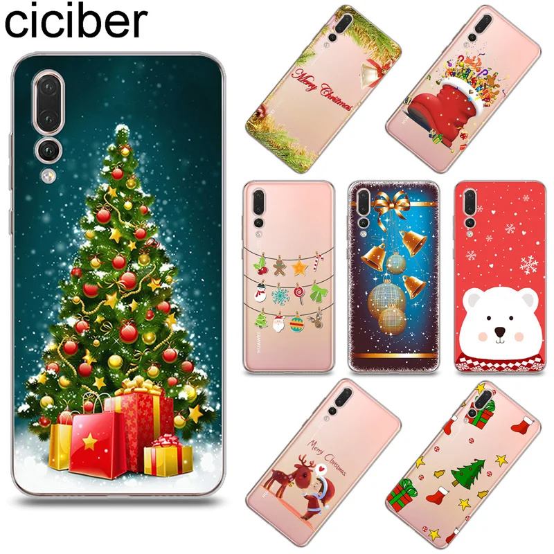 

ciciber Merry Christmas for Huawei P30 P20 Pro Lite Soft TPU Phone Case for huawei P10 P9 P8 Plus Lite mini P Smart 2019 2017