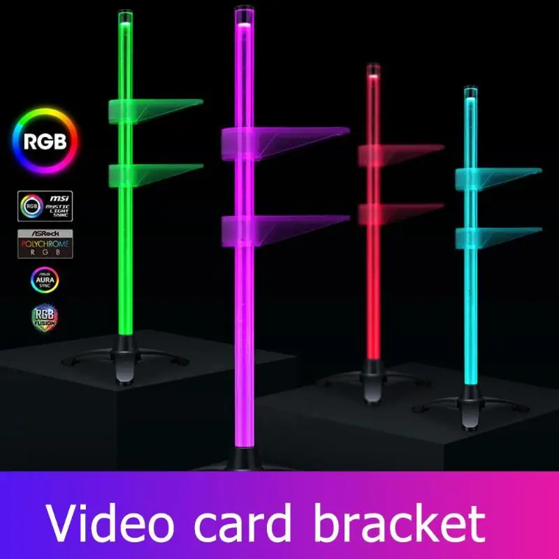

5V 3Pin / 12V 4Pin Transparent Graphics Card Bracket Holder Aura RGB Video Card Support Stand Graphics Card Bracket for Asus