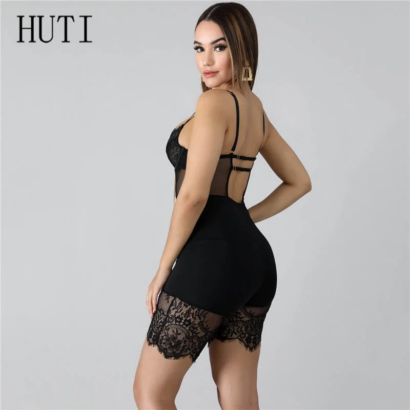HUTI, уникальный кружевной комбинезон, женский спортивный костюм, комбинезон, сексуальный, выдалбливают, комбинезоны, женский комбинезон, ночной, цельный, вечерние, боди
