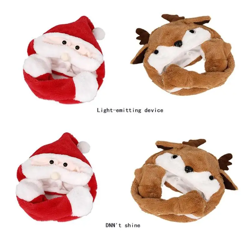 Шапка "Счастливого Рождества" милый Санта Клаус плюшевый олень Ухо Крышка шляпа Светодиодный светильник Рождество шляпа для взрослых детей подарок на год