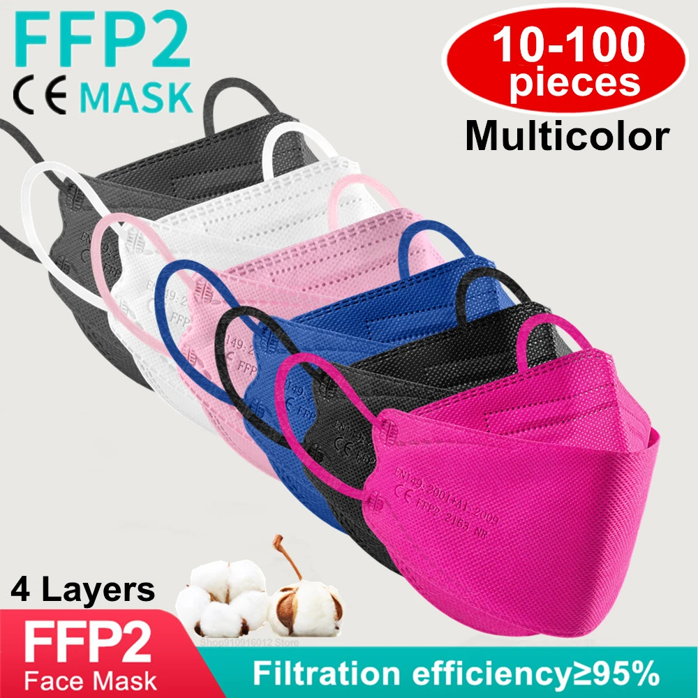 Mascarilla kn95 ffp2 de protección higiénica, transpirable, a la moda, fpp2, certificado