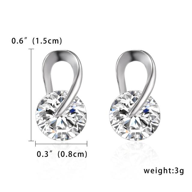 Sale Female Crystal Zircon Stone Earrings Fashion Full Rhinestone Filled Round Crystal Stud Earrings Jewelry For Women