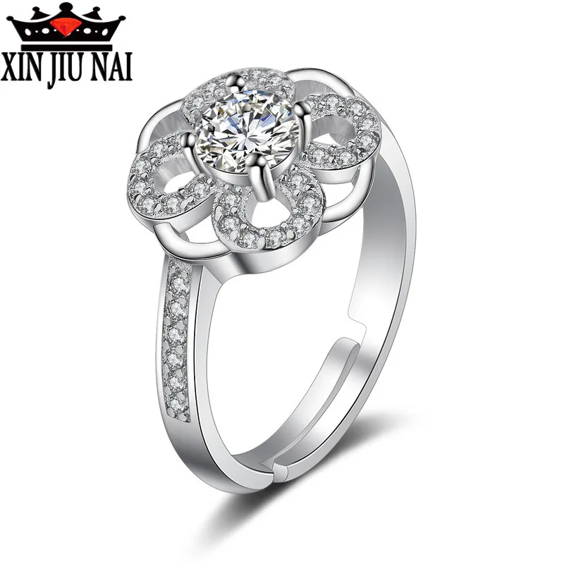 Flower Modeling Group Zircon Hollow-out Gold and Colour-preserving Female Simulated Ring Wedding Movable | Украшения и аксессуары