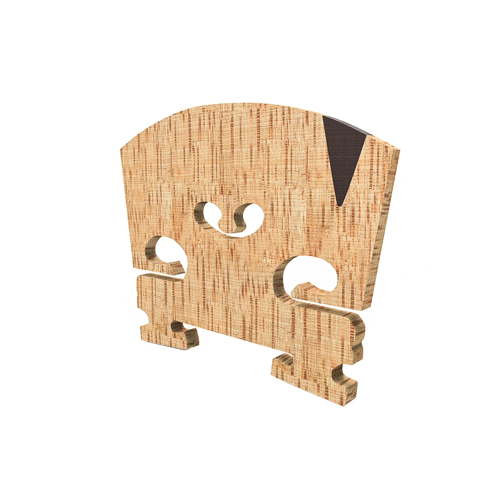 Select Figured Violin Bridge Unslotted Semi Finished Bridge Air Dried AA Grade Maple With E Ebony Insert 4/4 Size Violin