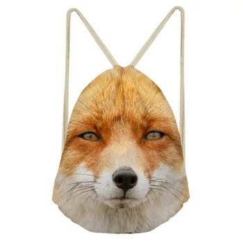 

Aulaygo Galaxy Fox Print Drawstring Backpack for Youth Girl Cute 3D Animal Casual Travel Bag Bagpack Teenager Backpack Wholesale