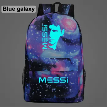 

Luminous Sport Football Stars Messi 10 Number Galaxy Plaid Children School bag Teenagers Student Schoolbags Women Men Backpack