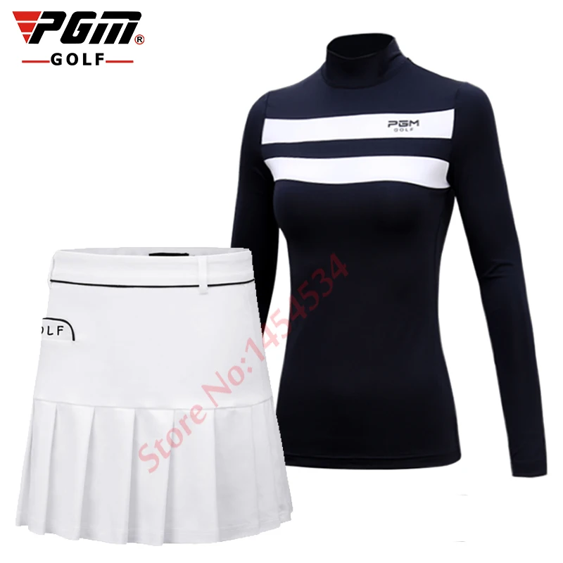 Спортивный костюм для отдыха, женская одежда, весенне-летняя приталенная рубашка, футболка с длинными рукавами, Женская юбка для гольфа/тенниса, одежда - Цвет: Suit 2