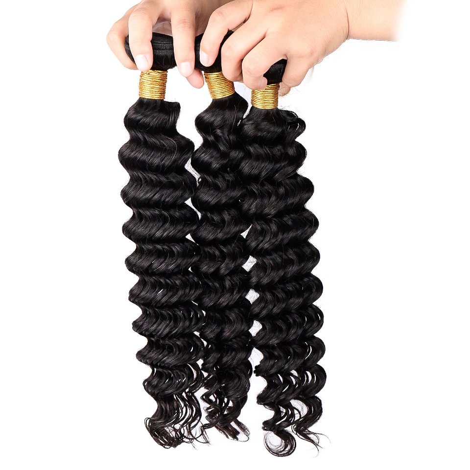 Salonchat пучки волос 1 3 4 бразильские пучки волос переплетения глубокая волна 100% Remy человеческие двойной узел для волос пучки волос