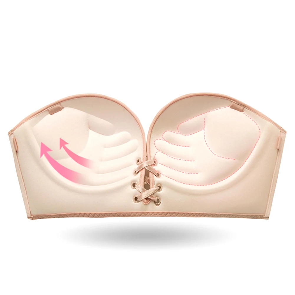 Эластичный антиударный бюстгальтер с завязками, летний сексуальный кружевной нескользящий бюстгальтер без бретелек для свадьбы, удобный бюстгальтер с подкладкой