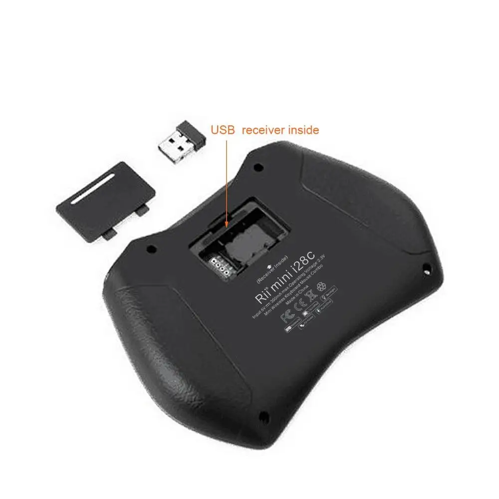 Rii i28C немецкая Мини Беспроводная клавиатура Air mouse с сенсорной панелью для Android tv Box IPTV Мини ПК X96mini H96mini tv Box