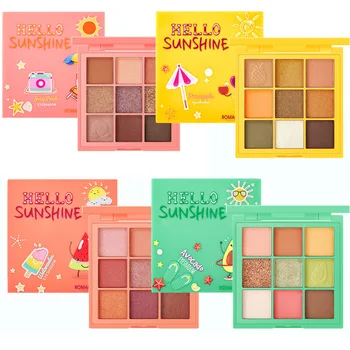 

9 Colors Summer Eyeshadow Pallete Long lasting Matte Glitter Eyeshadow Waterproof Luminous Radiant Eye Pigment