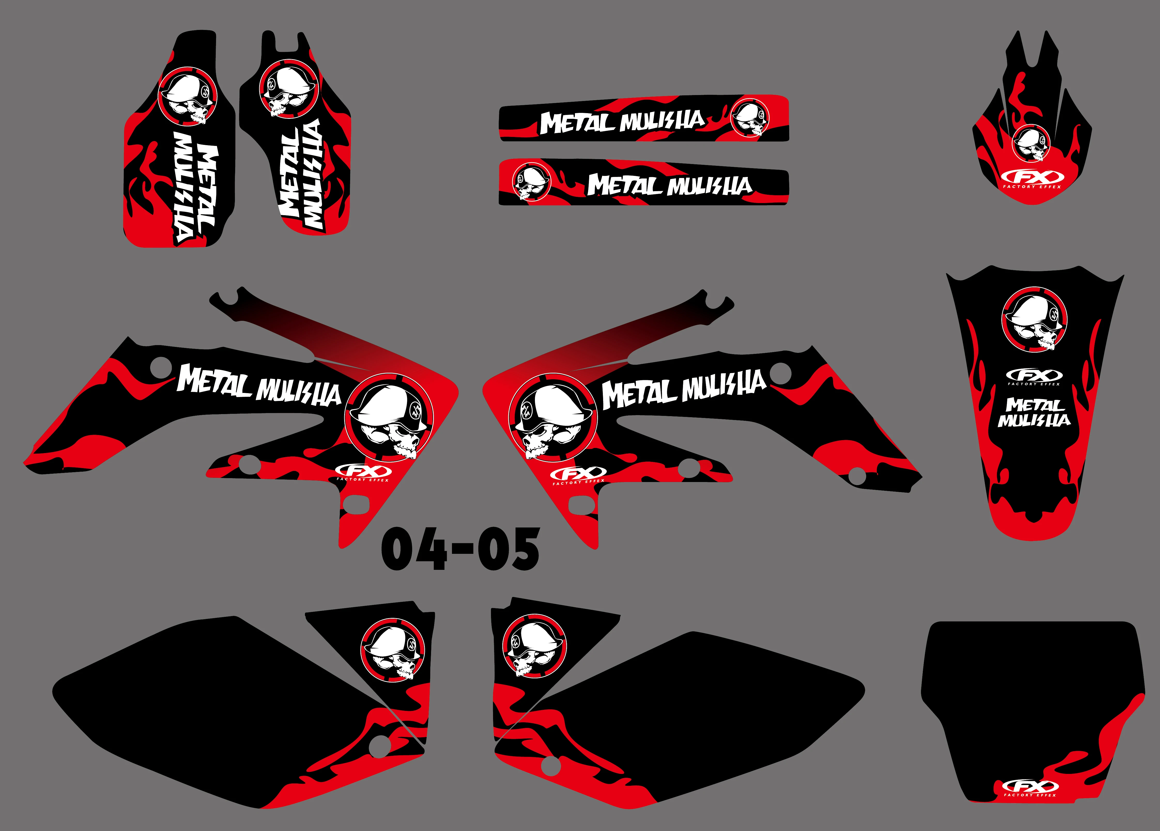 04-05 CRF250 Graphic Kit Shroud Plastic Decals CRF 250 Crf250R decal MX 