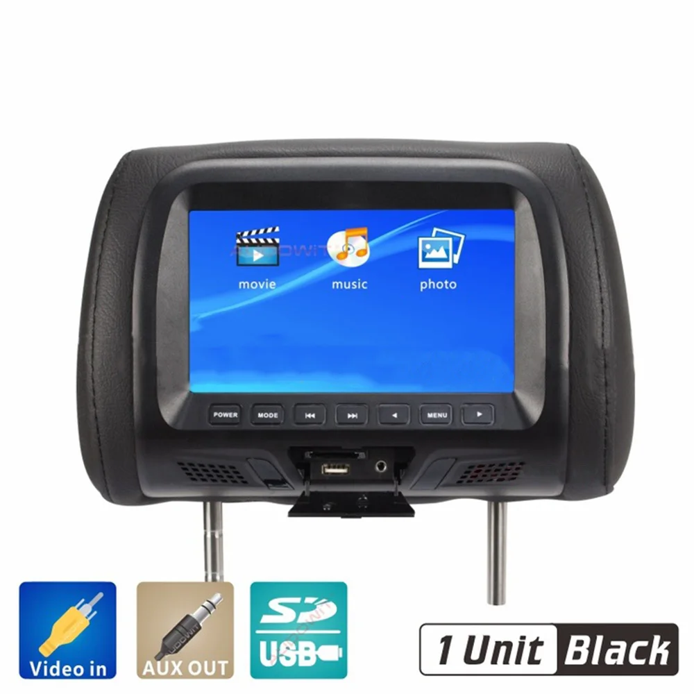 

Universal 7 Inch Car Headrest Monitor Rear Seat Entertainment Multimedia Player Universal AV USB SD MP4
