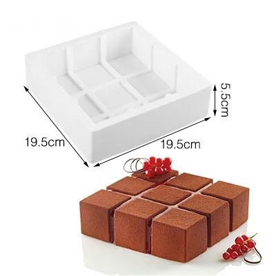 1 шт. DIY Форма для торта пищевая неравномерность Геометрическая большая силиконовая 3D форма для выпечки силиконовые формы квадратные формы для выпечки Инструменты - Цвет: D