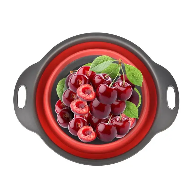 Silicone Collapsible Drain Basket Filter Creative Folding Vegetable Fruit Storage Basket Kitchen Multifunctional Storage Tool