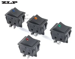 Kcd4 interruptor de balancim tipo navio interruptor rocker power button 4/6pin luz vermelha luz verde 31x25mm16a 250v on off/on off on