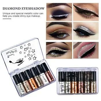 

6 Colors Eyeshadow Powder Pigment Waterproof For Eyes Shadow Palette Makeup Maquiagem Shimmer Glitter Beauty Make Up Tool