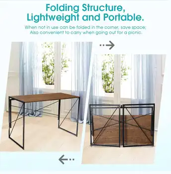 

Douxlife Folding Writing Table Laptop Computer Desk Stainless Steel Frame Easy Assemable X Shape Structure Standing Desk Home