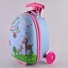16 дюймов, Детский чемодан для скутера, детский мультяшный костюм, чехол на колесиках, скейтборд, багаж на колесиках, чехол на колесиках