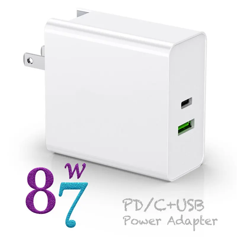 USB-C адаптер питания 87 Вт QC3.0 USB PD3.0 настенное зарядное устройство для MacBook