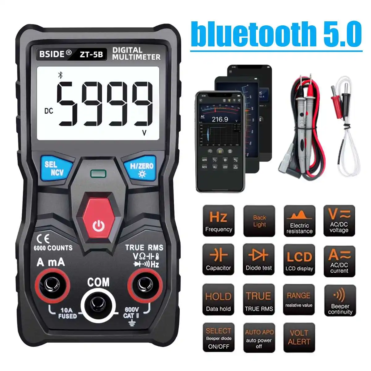 Цифровой мультиметр BSIDE вольтметр амперметр Омметр Постоянный/переменный ток