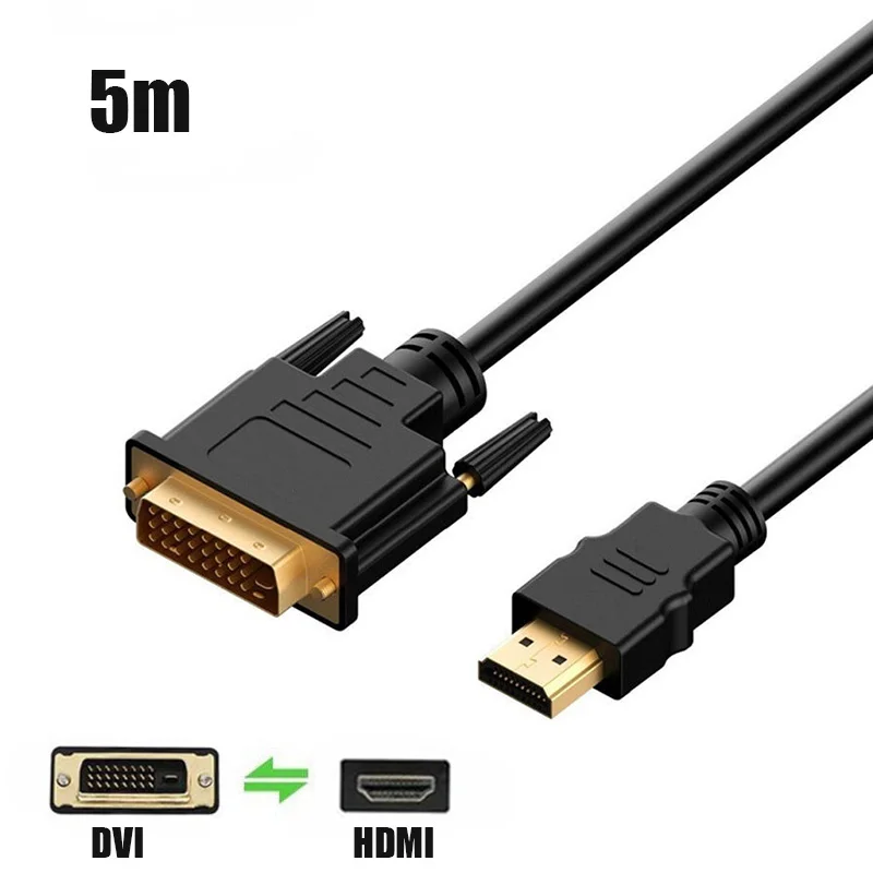 Larryjoe 3D HDMI к DVI HDMI кабель 24+ 1 контактный адаптер Кабели для LCD DVD HDTV xbox высокоскоростной DVI hdmi кабель 1,5 м 1,8 м - Цвет: 5m