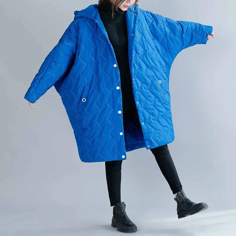 Женская зимняя куртка-бомбер, пальто, большие размеры, рукав «летучая мышь», хлопковая одежда, парки, Mujer, одноцветные, свободные, плотные, теплые, с капюшоном, пальто