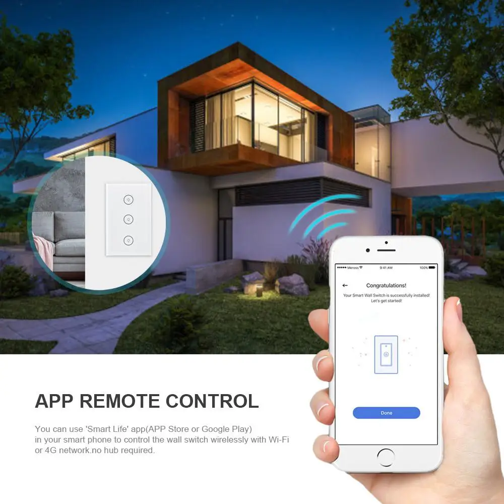 Teekar WiFi Smart Switch Touch Swtich светильник переключатель США Стандартный пульт дистанционного управления прерыватель работает с Amazon Alexa Google Home
