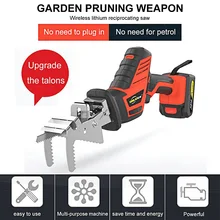 Hand Electric Saw Reciprocating Saw Tools Wood Metal Cutting Machine Multifunction DIY Cordless Power Tool LED with 6pcs Blades 12v tc hand reciprocating saw ideal for diy cutting wood or plastic plate