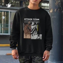 

2021 Mens Clothing Tops Attack on Titan Print Fleece Hoodies Autumn Winter New Arrival Long Sleeve Loose Sweatshirts Homme Hoody
