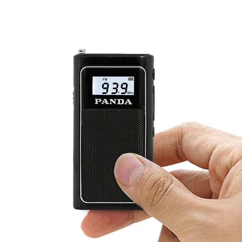 Black Портативный мини карманное FM радио радиоприемник открытый чип DSP стерео TF карты WMA MP3 с наушником ЖК-дисплей Перезаряжаемые плеер - Цвет: Black