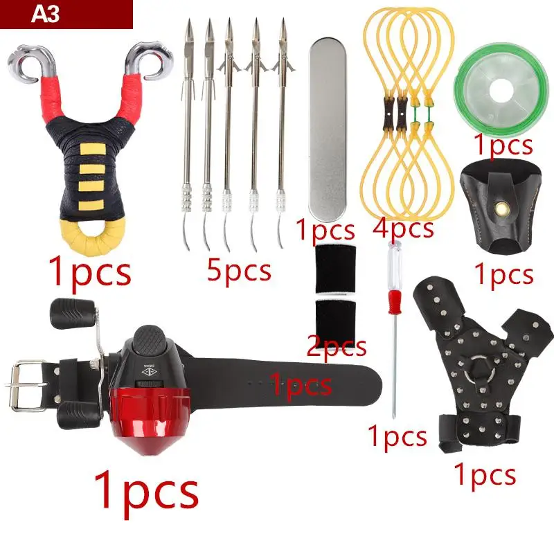 Мощный многофункциональный стрельба из лука лук Рыбалка Стрельба рыба Рогатка катапульта для охоты лук Рыбалка слинг стрелы комплект Дартс - Цвет: A3