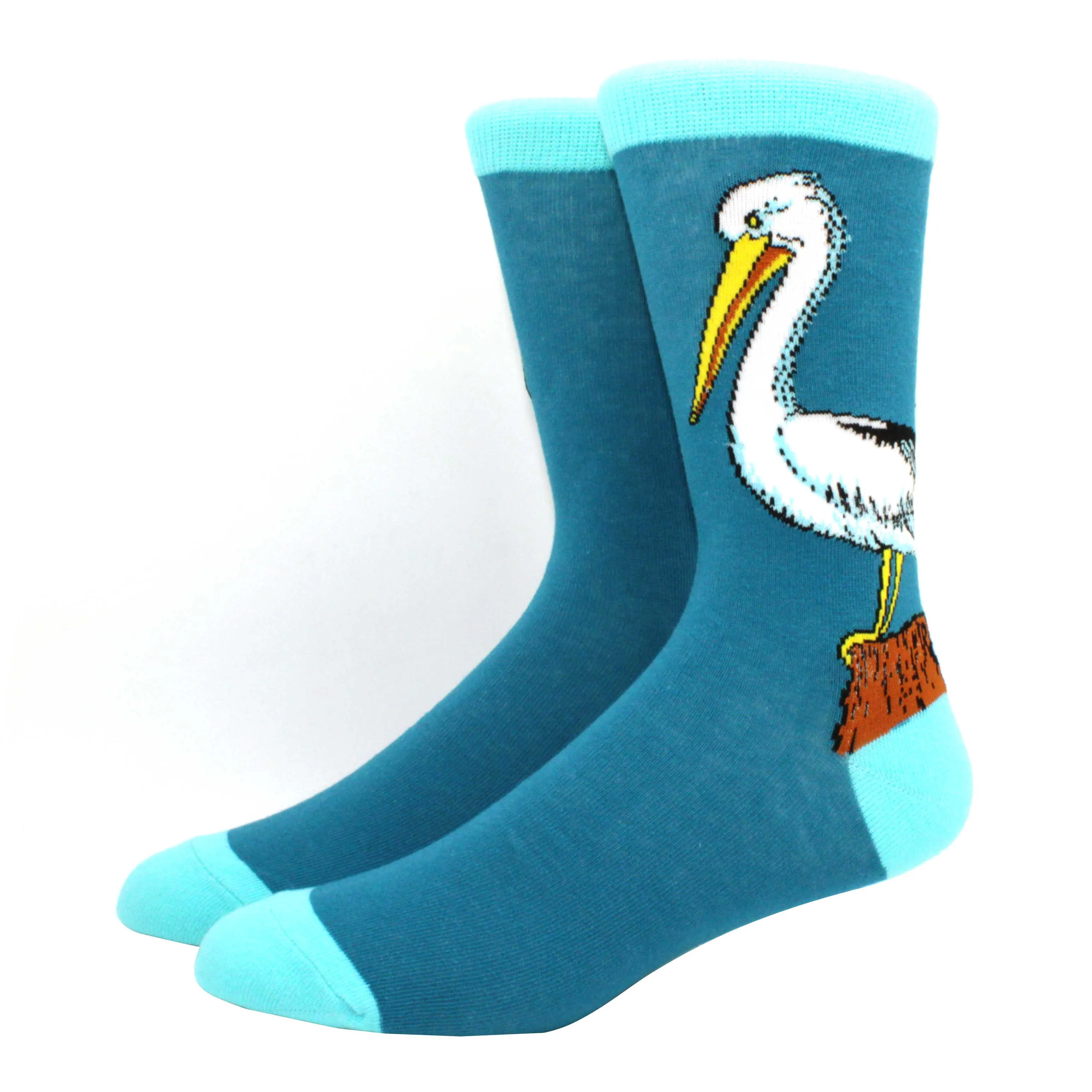 Vibrant Hiphop Cotton Men's Socks - Harajuku Fun Animal Design