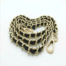 1Pc 125Cm New Metal Bag Chain Purse With Buckles Shoulder Bag Strap Alloy Pu Summer Fashion Pink Bag Belt For Women Hot Sale