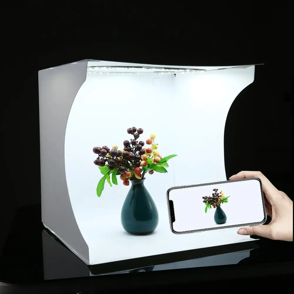 PULUZ 31*31cm lightbox Mini Foldable Photo Studio Box Photography LED 30cm Lightbox Studio Shooting Tent kit 6 Color Backdrops