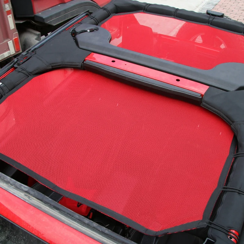 Для Jeep Wrangler красная панель кровельная изоляционная сетка тент сетка Jk Jku аксессуары обеспечивают покрытие с УФ-защитой